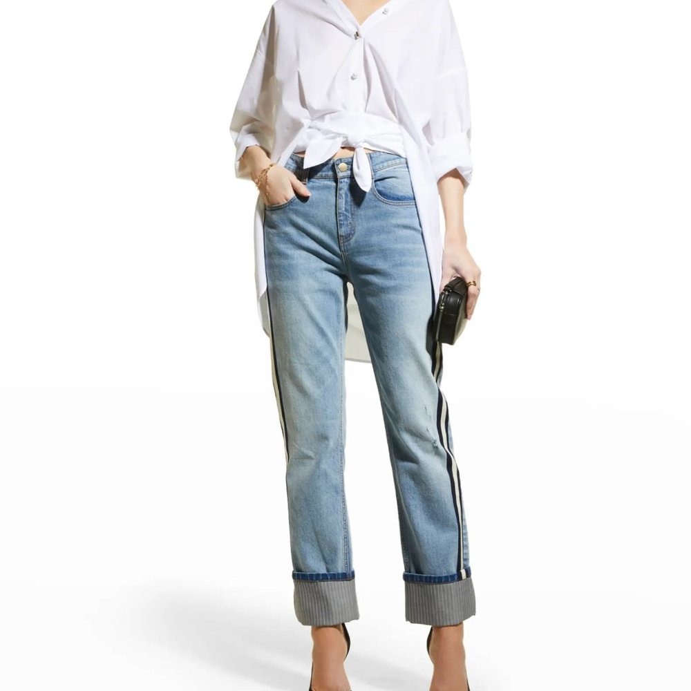 NWT Hellessy Tollin Knot-Hem High-Low White button up Shirt